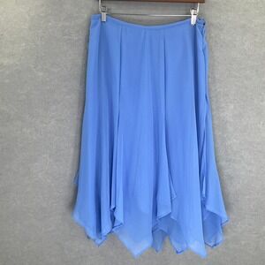 Lucky & Coco Midi‎ Skirt Sz M Blue Layered Asymmetrical Chiffon Fairy Whimsigoth